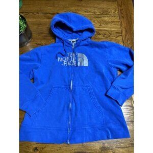 The North Face Women's Far Full Zip Hoodie Jacket Sweatshirt Navy Sz L Hooded